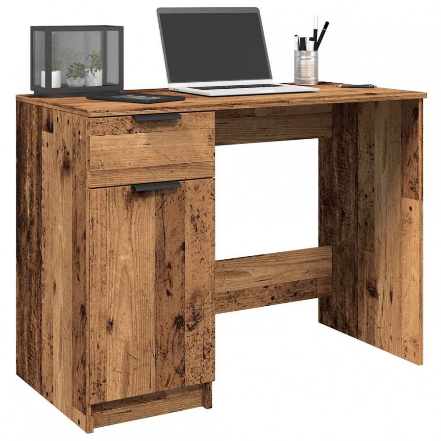 Bureau vieux bois 100x50x75 cm bois d'ingénierie