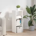 Bibliothèque empilable blanc 30x30x80 cm bois d'ingénierie