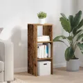 Bibliothèque empilable vieux bois 30x30x80 cm bois d'ingénierie