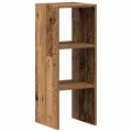 Bibliothèque empilable vieux bois 30x30x80 cm bois d'ingénierie