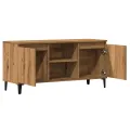 Meuble TV chêne artisanal 102x35x50 cm bois d'ingénierie