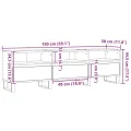 Meuble TV vieux bois 150x30x44,5 cm bois d'ingénierie