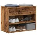 Banc à chaussures vieux bois 60x30x45 cm bois d'ingénierie
