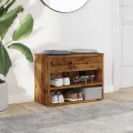 Banc à chaussures vieux bois 60x30x45 cm bois d'ingénierie