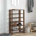 Étagère à chaussures chêne marron 61x32x105 cm bois ingénierie