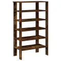 Étagère à chaussures chêne fumé 61x32x105 cm bois d'ingénierie