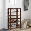 Étagère à chaussures chêne fumé 61x32x105 cm bois d'ingénierie