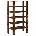Étagère à chaussures chêne fumé 61x32x105 cm bois d'ingénierie
