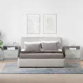 Tables de chevet avec tiroir 2 pcs gris béton 51x31x47 cm