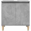 Meuble de lavabo gris béton 58x33x60 cm bois d'ingénierie
