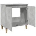 Meuble de lavabo gris béton 58x33x60 cm bois d'ingénierie
