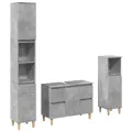Ensemble de meubles de salle de bain 3 pcs gris béton