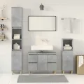 Ensemble de meubles de salle de bain 3 pcs gris béton