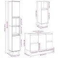 Ensemble de meubles de salle de bain 3 pcs gris béton