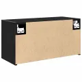 Armoire murale de bain noir 60x25x30 cm bois d'ingénierie
