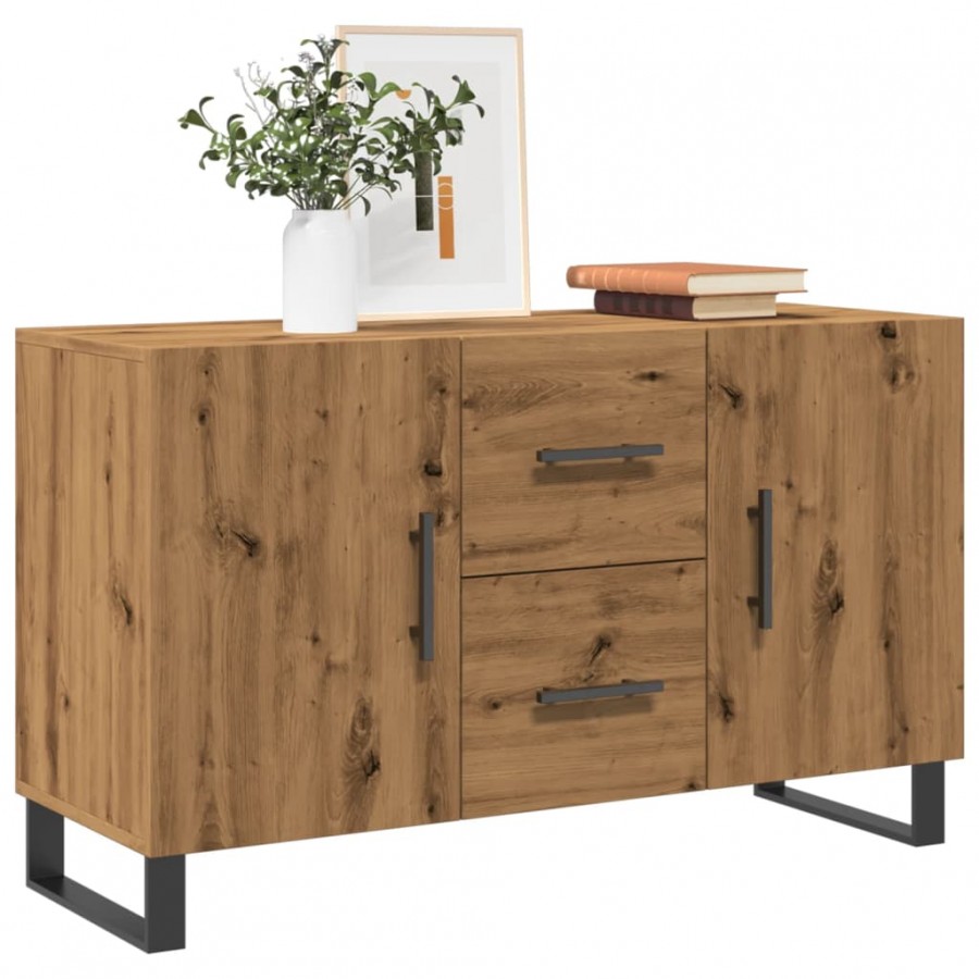 Buffet chêne artisanal 100x36x60 cm bois d'ingénierie