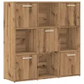 Bibliothèque chêne artisanal 90x28x90 cm bois d'ingénierie