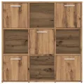 Bibliothèque chêne artisanal 90x28x90 cm bois d'ingénierie