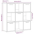 Bibliothèque chêne artisanal 90x28x90 cm bois d'ingénierie