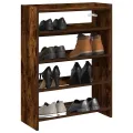 Étagère à chaussures chêne fumé 60x25x62 cm bois d'ingénierie