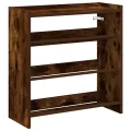 Étagère à chaussures chêne fumé 60x25x62 cm bois d'ingénierie
