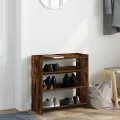 Étagère à chaussures chêne fumé 60x25x62 cm bois d'ingénierie