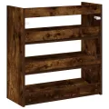 Étagère à chaussures chêne fumé 60x25x62 cm bois d'ingénierie