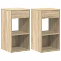 Tables de chevet avec tiroir 2 pcs chêne sonoma 35x34x66,5 cm