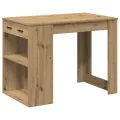 Bureau avec tiroir et étagère chêne artisanal bois d'ingénierie