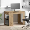 Bureau avec tiroir et étagère chêne artisanal bois d'ingénierie