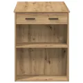 Bureau avec tiroir et étagère chêne artisanal bois d'ingénierie