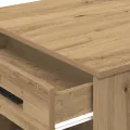 Bureau avec tiroir et étagère chêne artisanal bois d'ingénierie