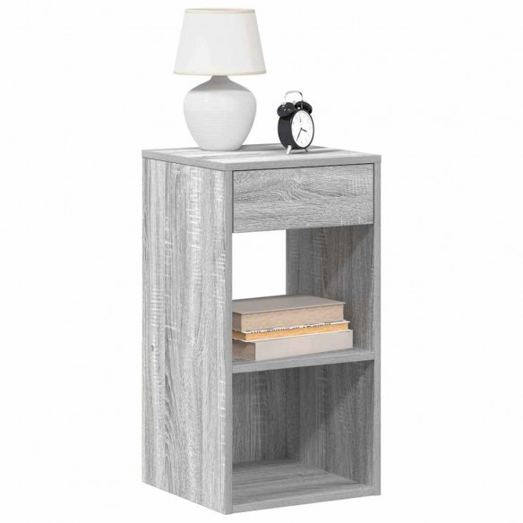 Tables de chevet avec tiroir 2 pcs sonoma gris 35x34x66,5 cm