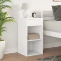 Table de chevet avec tiroir blanc 35x34x66,5 cm