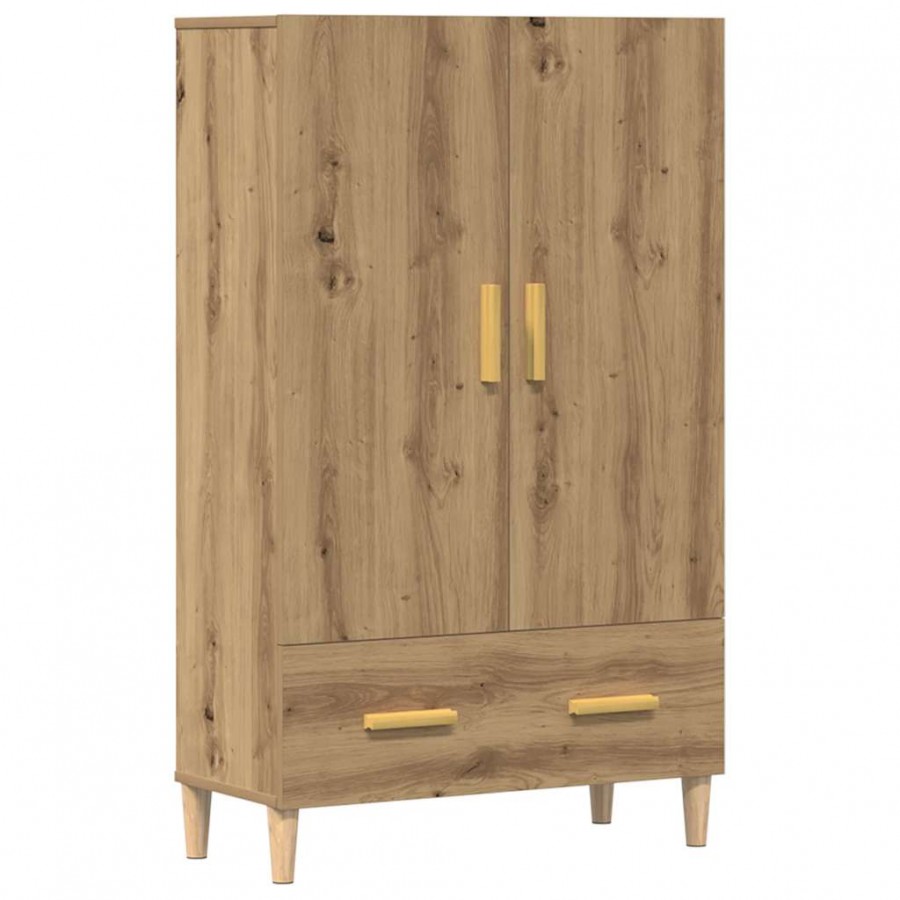 Buffet chêne artisanal 70x31x115 cm bois d'ingénierie