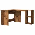 Bureau d'angle vieux bois 120x140x75 cm bois d'ingénierie