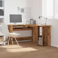 Bureau d'angle vieux bois 120x140x75 cm bois d'ingénierie