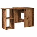 Bureau d'angle vieux bois 120x140x75 cm bois d'ingénierie