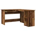 Bureau d'angle vieux bois 120x140x75 cm bois d'ingénierie