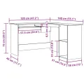 Bureau d'angle vieux bois 120x140x75 cm bois d'ingénierie