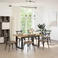 Table à manger NOAIN pieds en forme de U 160x90x75cm massif pin