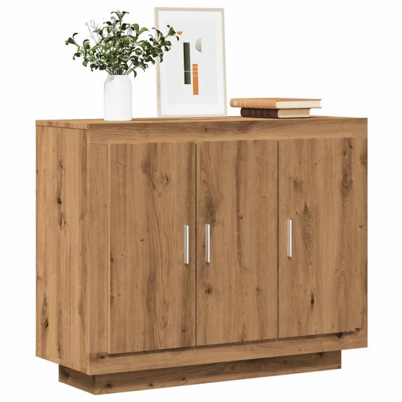 Buffet chêne artisanal 92x35x75 cm bois d'ingénierie