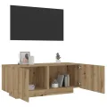 Meuble TV chêne artisanal 100x35x40 cm bois d'ingénierie