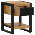 Table de chevet 35x34x45 cm bois de manguier massif brut