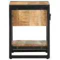 Table de chevet 35x34x45 cm bois de manguier massif brut