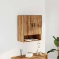 Armoire murale chêne artisanal 60x31x70 cm bois d'ingénierie