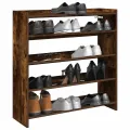 Étagère à chaussures chêne fumé 80x25x81 cm bois d'ingénierie