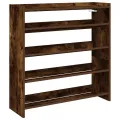 Étagère à chaussures chêne fumé 80x25x81 cm bois d'ingénierie
