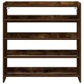 Étagère à chaussures chêne fumé 80x25x81 cm bois d'ingénierie