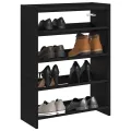 Étagère à chaussures noir 80x25x61,5 cm bois d'ingénierie